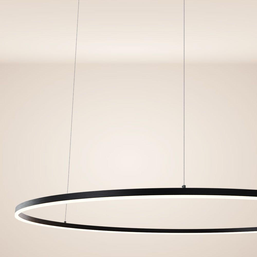 LED-HÄNGELAMPE Ring Schwarz Ø 120cm - Schwarz, Metall (120/1.3/3.3cm) - s.luce
