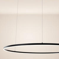 LED-HÄNGELAMPE Ring Schwarz Ø 120cm - Schwarz, Metall (120/1.3/3.3cm) - s.luce
