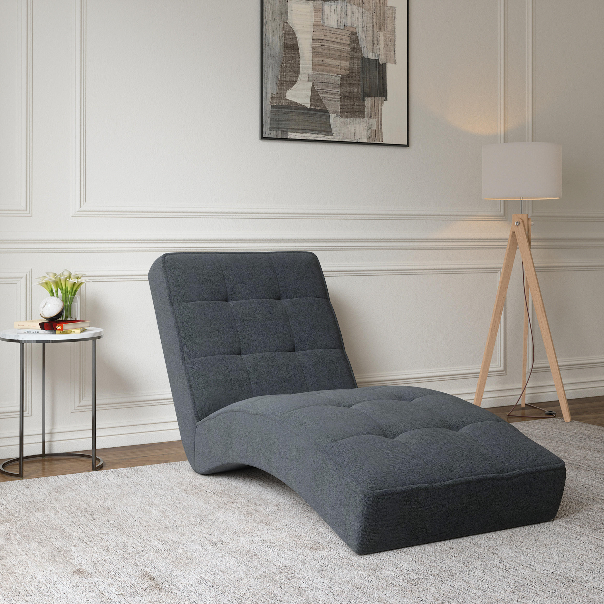 CHAISELONGUE - Livano - Anthrazit (Twist 23) - Anthrazit, Holzwerkstoff (73/79/170cm) - Möblo