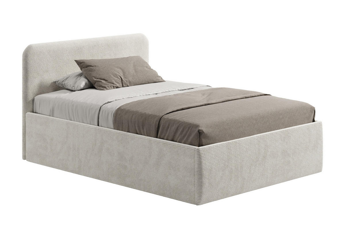 POSLTERBETT mit Bonnell-Matratze 140x200 cm in Hellbeige - Beige, Holzwerkstoff/Textil (140/200cm) - Home Collective