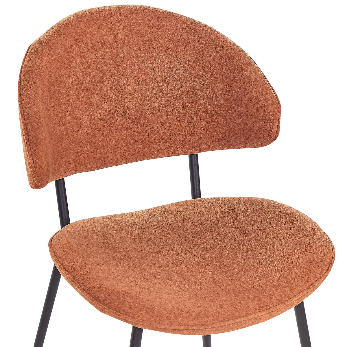 JÍDELNÍ ŽIDLE sada 2 ks čalounění Oranžová Kiana - pomerančová, kov/textil (50/81/59cm) - Beliani