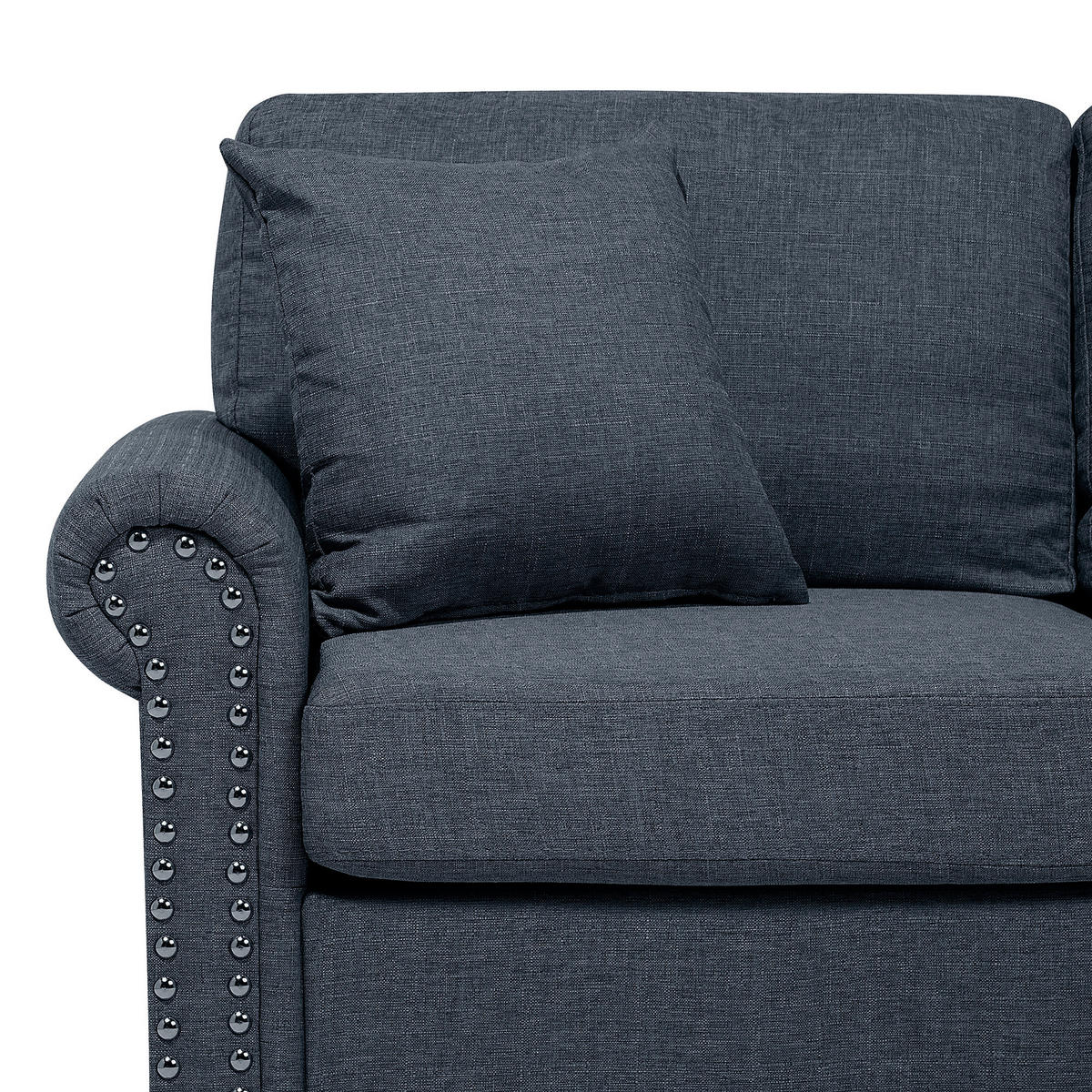 3-SITZER-SOFA Polyester Grau Otra - Dunkelgrau, Textil (195/84/76cm) - Beliani