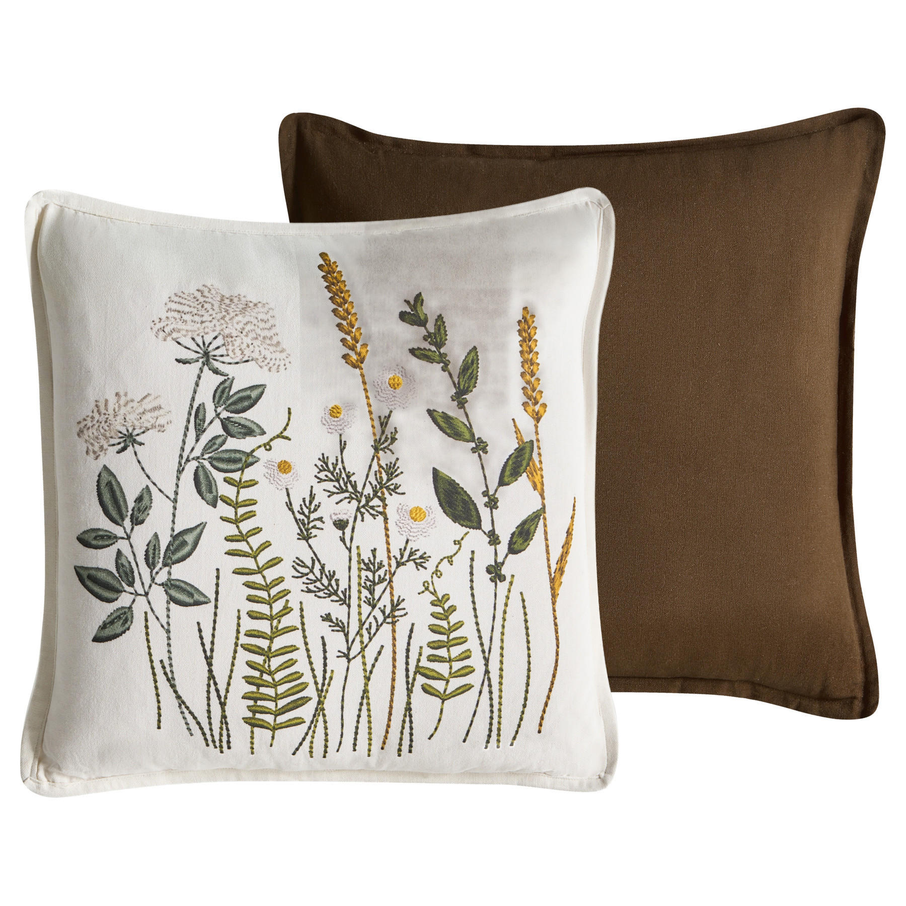 DEKOKISSEN 2er-Set Weiß 45/45 cm Knema - Weiß, Textil (45/45cm) - Beliani