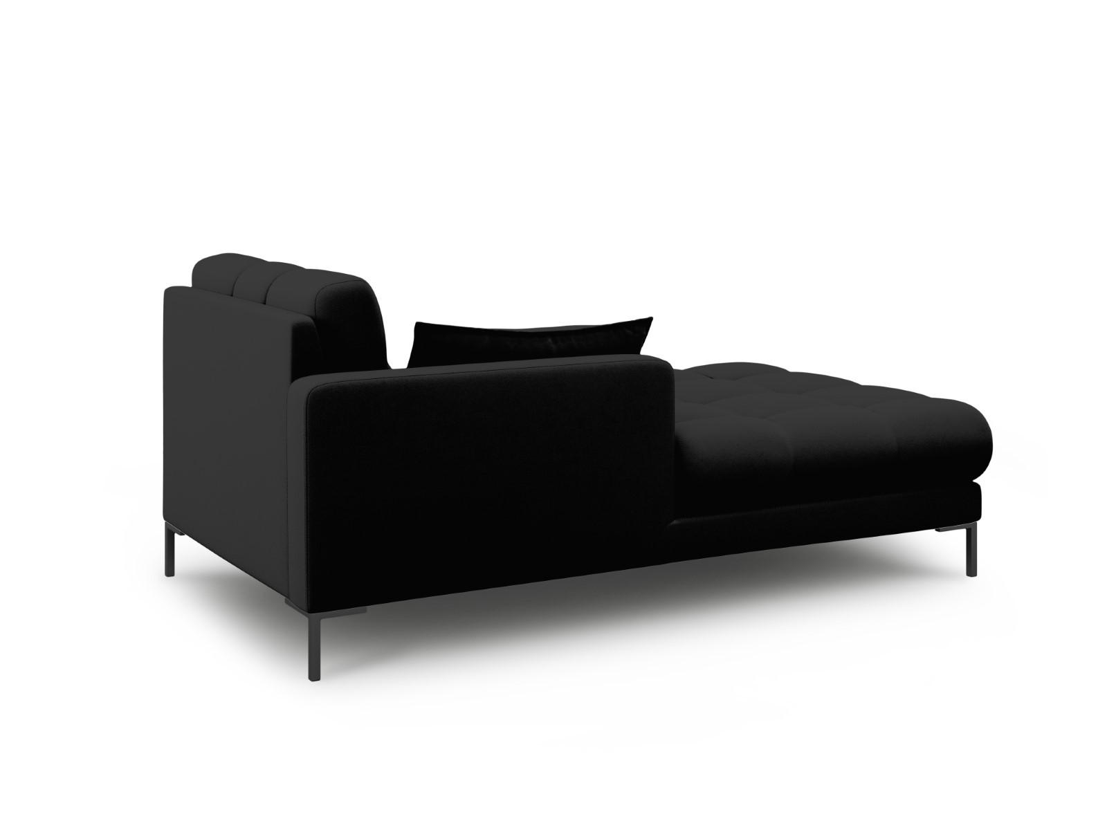 CHAISELONGUE links Mamaia aus strukturiertem Stoff schwarz - Schwarz, Textil (102/75/185cm) - Micadoni