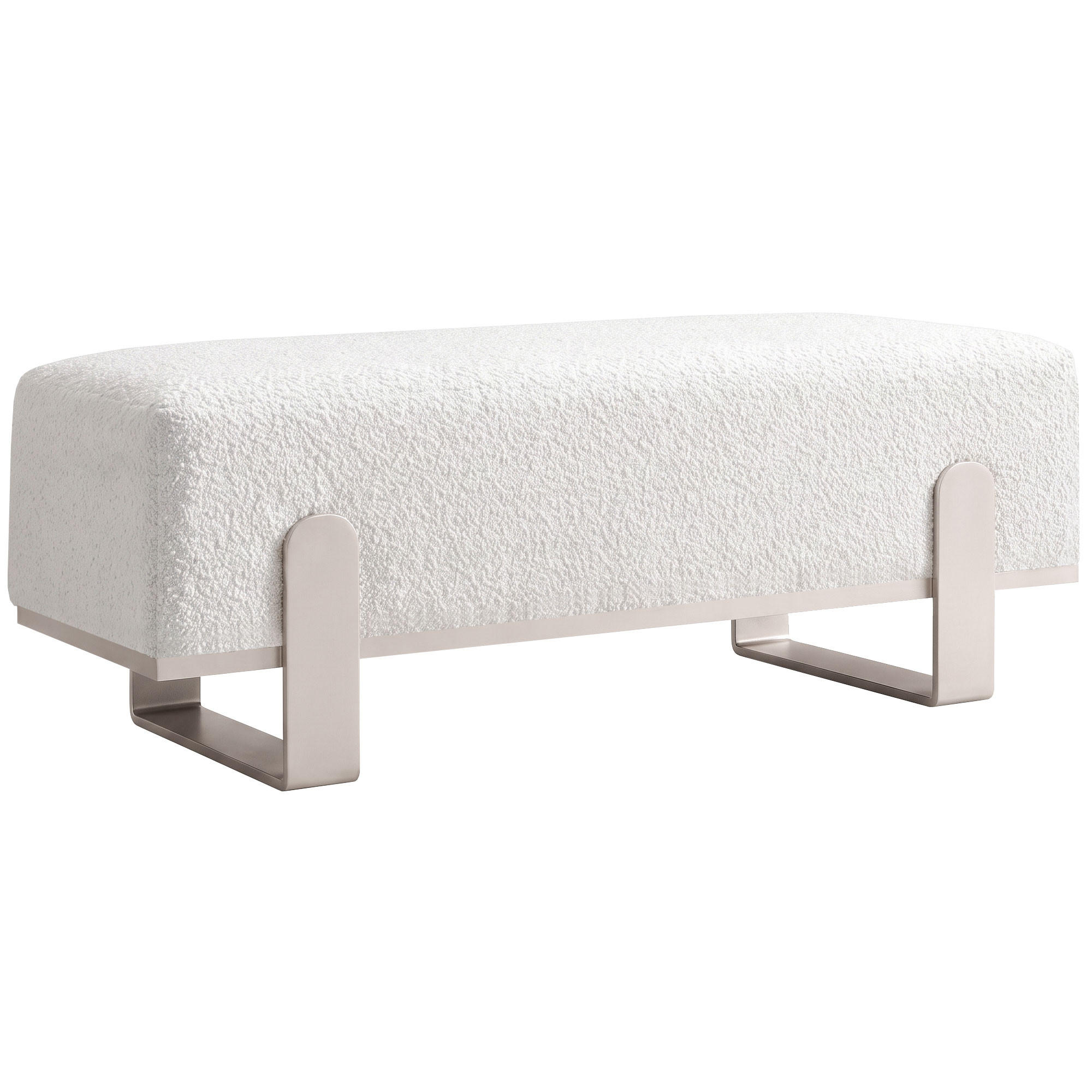 SITZBANK Melissa, Polsterbank 100 cm mit Metallgestell, Bouclé-Stoff, Hellbeige+Kaschmir - Kaschmir/Beige, Metall (100/47/35cm) - Beautysofa