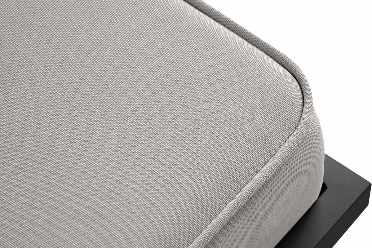 GARTENLOUNGE-HOCKER TRIGLO auf Metallfüßen, Modern, Dunkelgrau/Hellgrau - Dunkelgrau/Hellgrau, Textil/Metall (69/44/54cm) - KONSIMO®