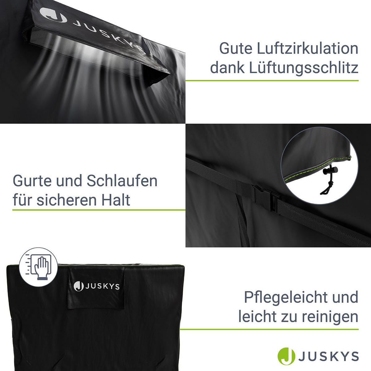 GARTENMÖBELABDECKUNG CoverSafe Pro schwarz - Schwarz, Kunststoff (120/75/118cm) - Juskys