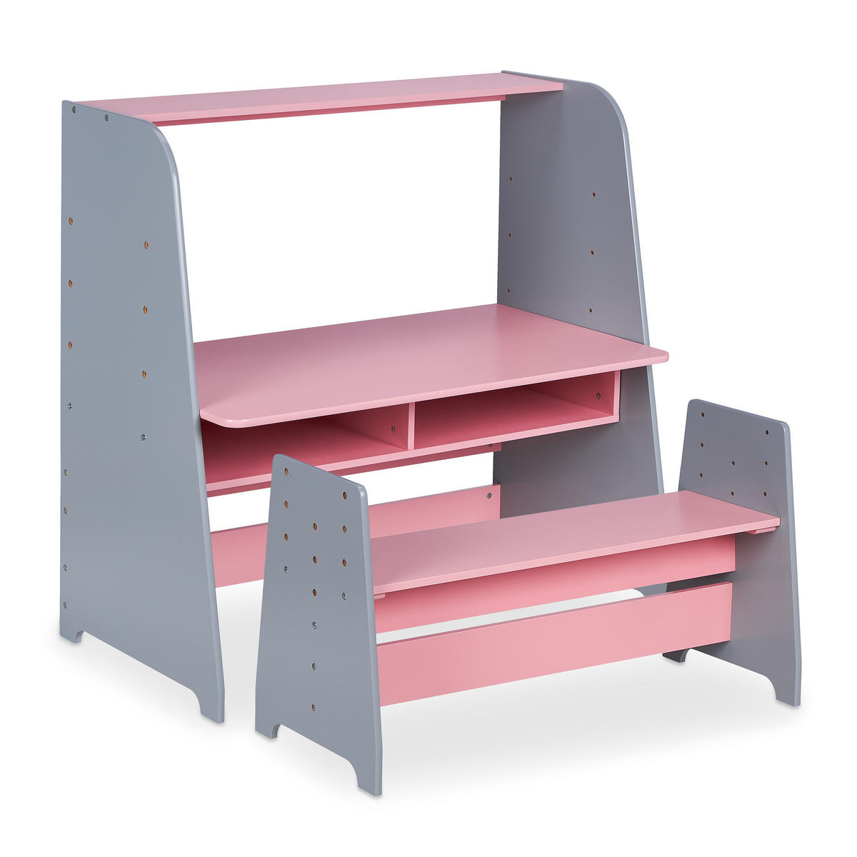 2-TLG.KINDERTISCH - Multicolor, Holzwerkstoff (90/88/48cm) - Relaxdays