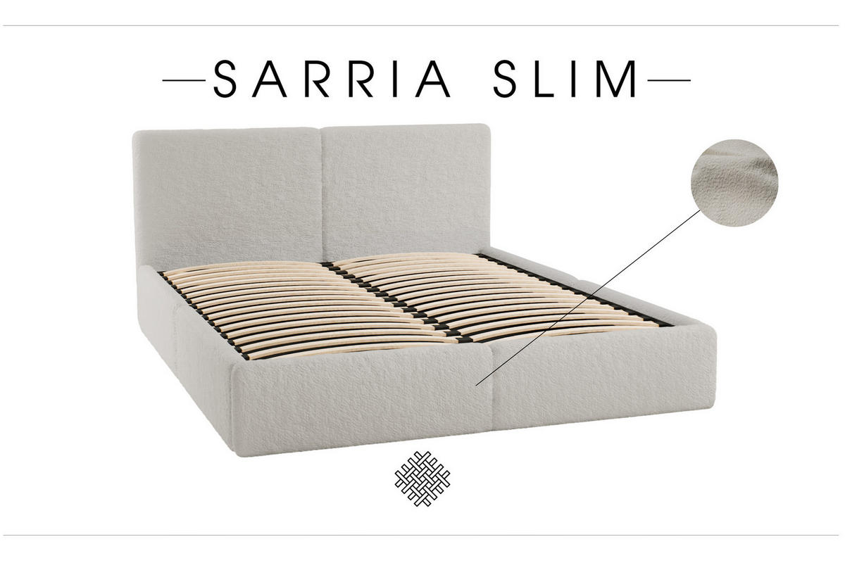 POLSTERBETT Doppelbett Sarria Slim Creme (Anthology 01) 160x200 cm - Creme, Textil (160/200cm) - Meblito