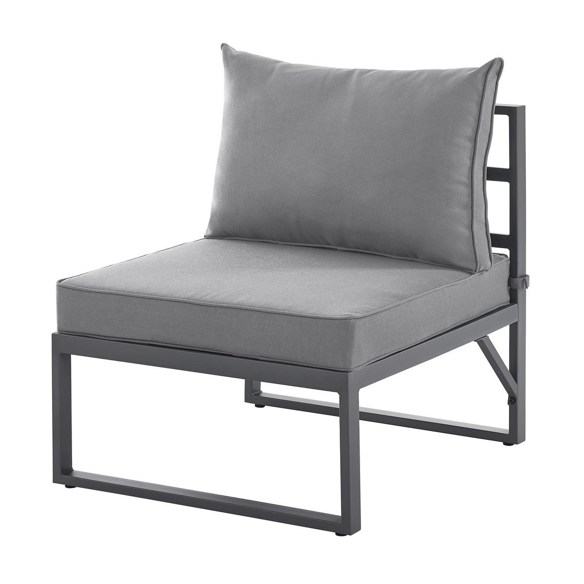 GARTENLOUNGE Maui Hellgrau - Hellgrau, Metall - SVITA