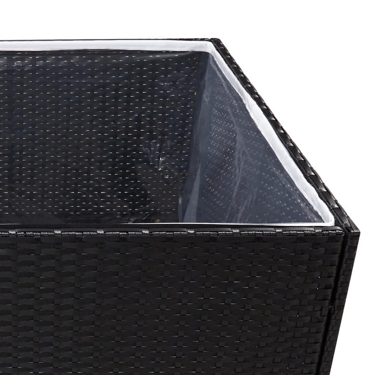 PFLANZKÜBEL Schwarz 80/80/80 Cm Poly Rattan - Schwarz, Kunststoff (80/80/80cm) - vidaXL