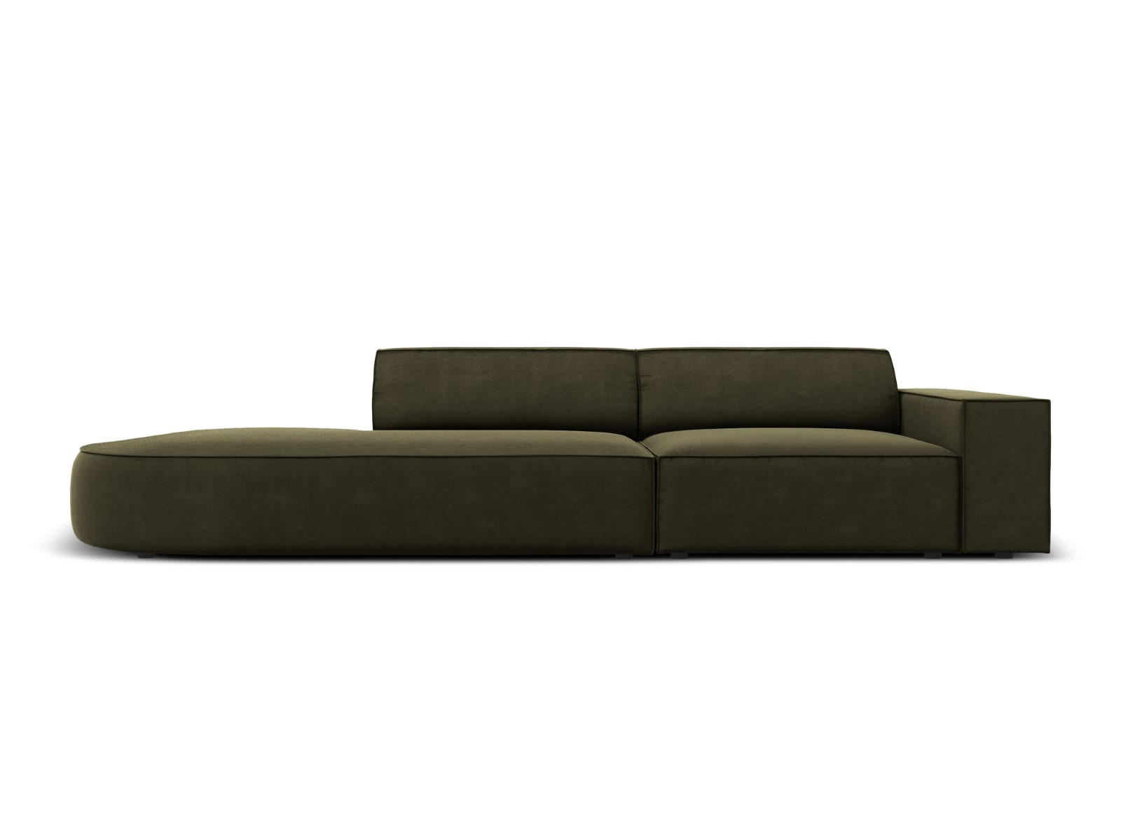 LINKES-SOFA Jodie aus Samt grün 3 Sitzplätze - Grün, Textil (262/70/102cm) - Micadoni