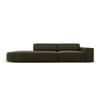 LINKES-SOFA Jodie aus Samt grün 3 Sitzplätze - Grün, Textil (262/70/102cm) - Micadoni