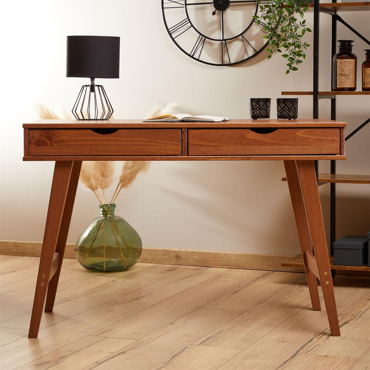 SCHREIBTISCH MILO - Kastanienfarben, Holz (50/110/75cm) - IDIMEX