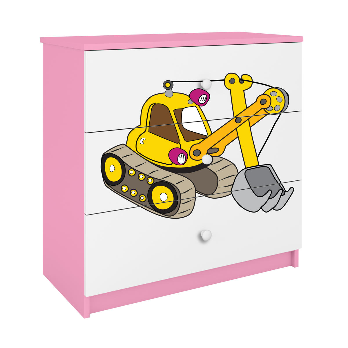 KOMMODE Babydreams Excavator 81/81/41 - Rosa, Holzwerkstoff (81/81/41cm) - RAUMHIRSCH FURNITURE