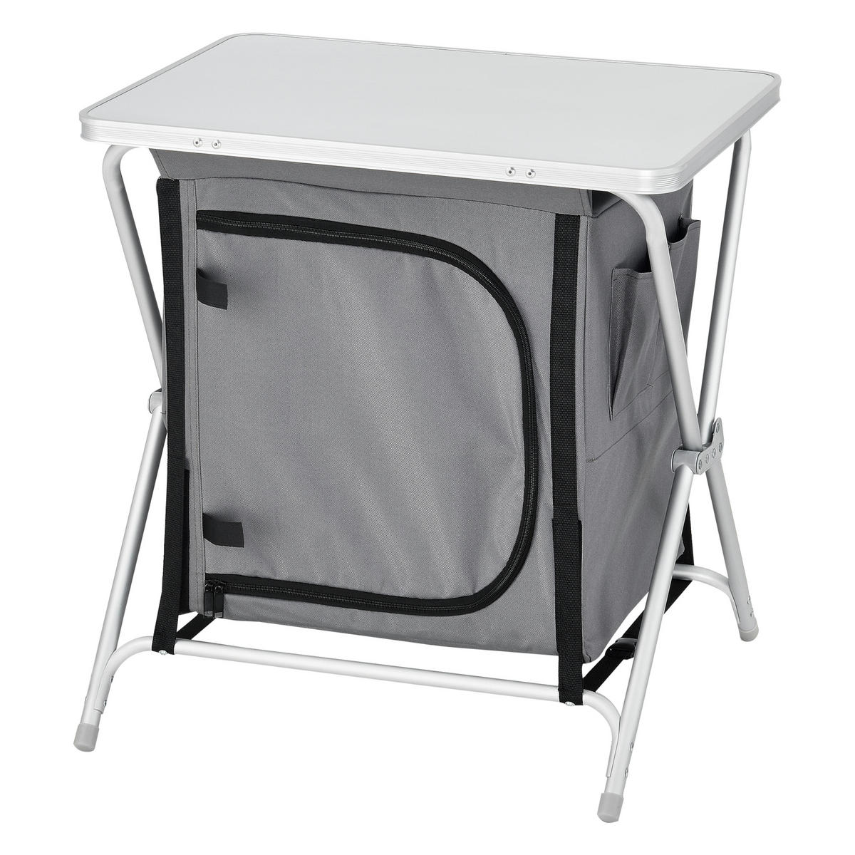 CAMPINGSCHRANK Tullinge - Grau, Textil/Metall (45/60/64cm) - [en.casa]