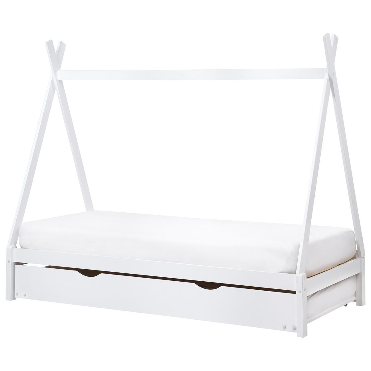 KINDERBETT 90x200 cm Weiß Talmontiers - Weiß, Holz (90/200cm) - Beliani