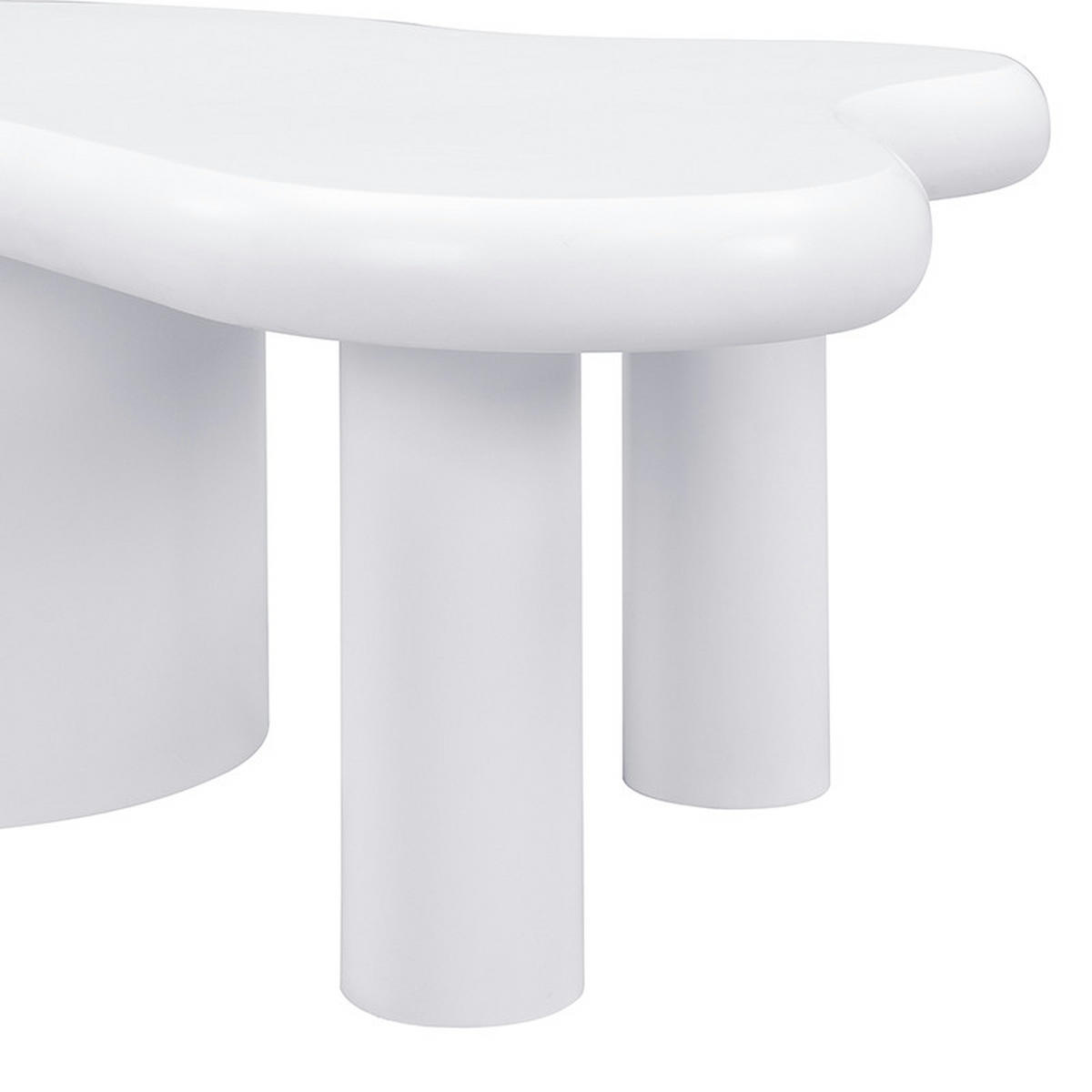 COUCHTISCH 100/60/45 cm weiß mit unregelmäßiger Form 2 Schubladen - Weiß, Holzwerkstoff (97/64/42cm) - OKWISH