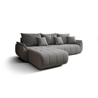 ECKSOFA mit Schlaffunktion TOKYO L Wind 21 - Braun/Grau, Textil (280/185cm) - Bedante