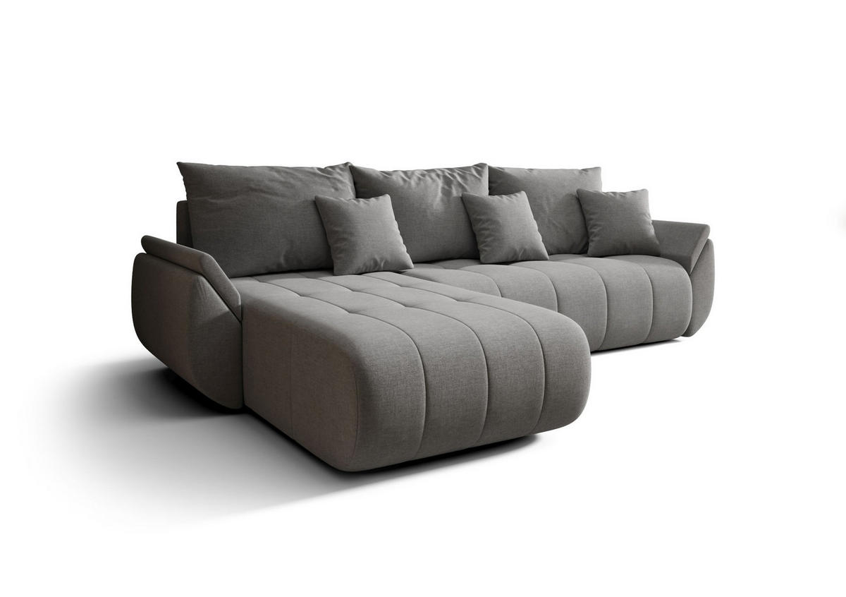 ECKSOFA mit Schlaffunktion TOKYO L Wind 21 - Braun/Grau, Textil (280/185cm) - Bedante