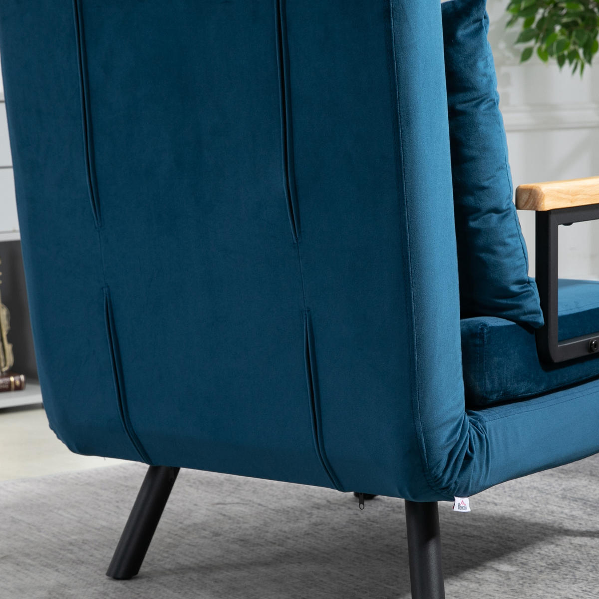 SCHLAFSESSEL 63/73/81 cm mit Liegefläche 63/185 cm – klappbar, 5-fach verstellbar - Blau, Textil (73/81/63cm) - BEAOK