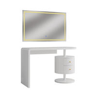 SCHMINKTISCH Lara Weiß 120 cm mit LED-Spiegel - Weiß, Holzwerkstoff (120/76/50cm) - Vicco