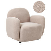 SESSEL Bouclé Beige Jule - Beige/Schwarz, Kunststoff/Textil (89/77/82cm) - Beliani