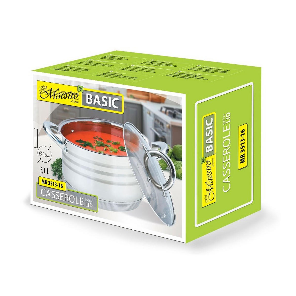 TOPF Silber 26/16/10.5 cm MR351316 - Silberfarben, Metall (16cm) - Maestro 