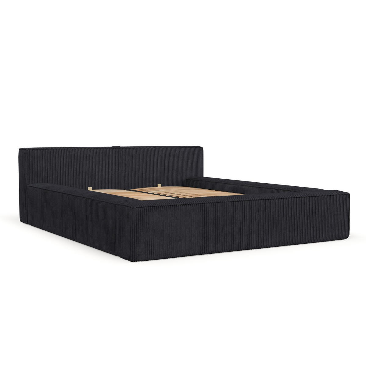 POLSTERBETT Casto mit Stauraum 180/200 cm Anthrazit im Poso Stoff - Anthrazit/Schwarz, Holz/Holzwerkstoff (180/200cm) - AltaBeds