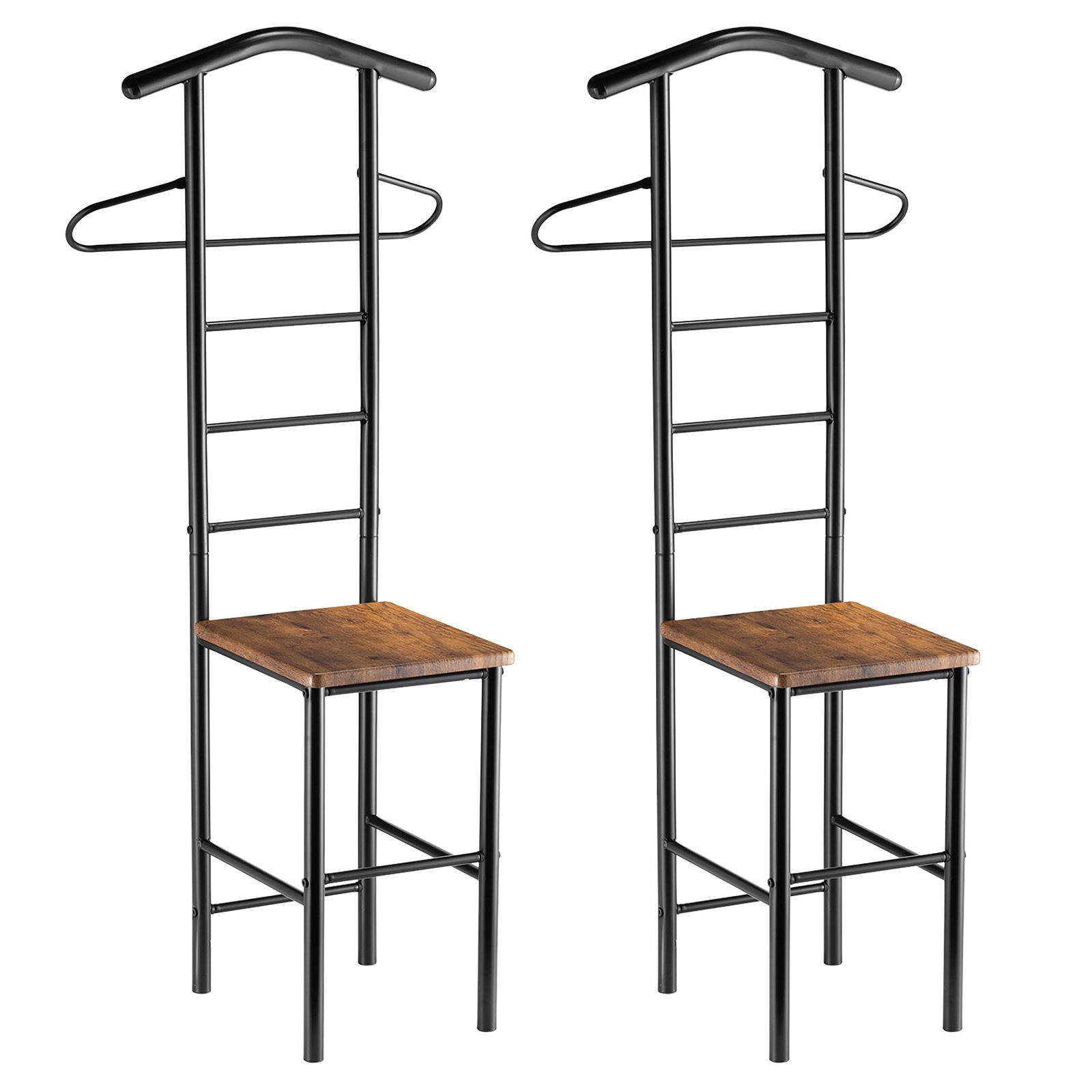 CARO-Möbel Herrendiener Dunkelbraun, Schwarz 53x121x47 cm