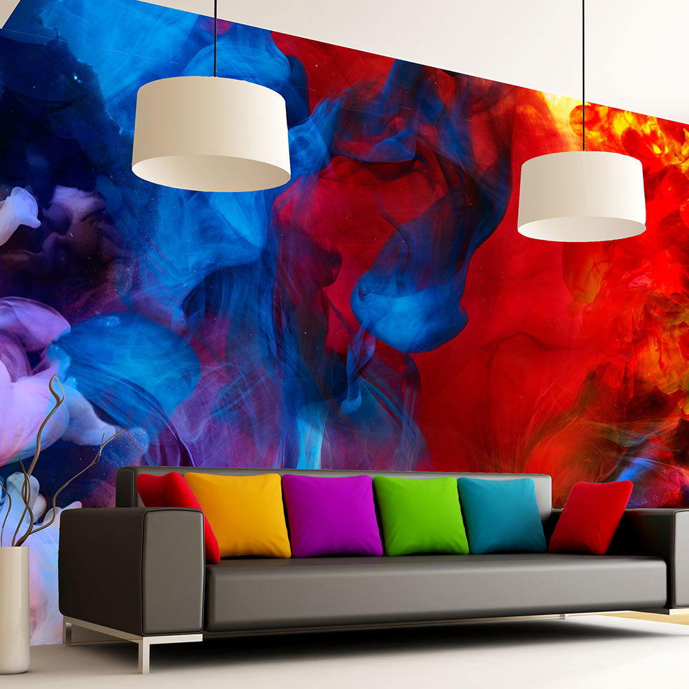 VLIESTAPETE Rot 350/245 cm - Blau/Rot, Textil (350/1cm) - KUNSTLOFT