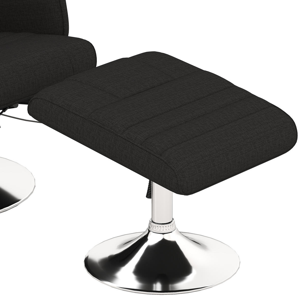 MASSAGESESSEL mit Fußhocker, elektrischer Relaxsessel mit Liegefunktion Schwarz - Schwarz, Textil/Metall (95/88/78cm) - HOMCOM