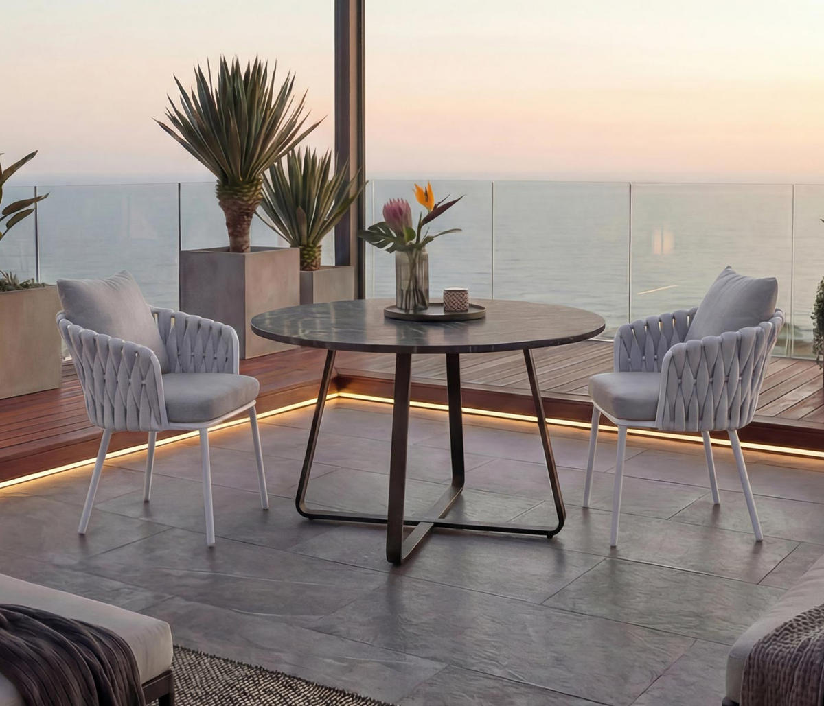 ZÁHRADNÁ STOLIČKA Svetlošedá - svetlosivá, kov (56/71/57cm) - MCW