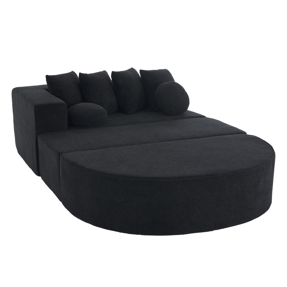 ECKSOFA DE-34967 segmentiertes Cloud-Design Weiß - Schwarz, Textil (171/263cm) - ComfortXL