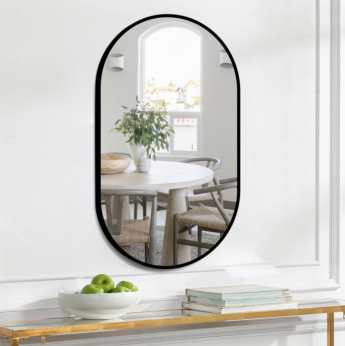 WANDSPIEGEL 50/3/80 cm silber aus Glas und Metall horizontal oder vertikal montierbar - Silberfarben, Holzwerkstoff (3/80/50cm) - OKWISH