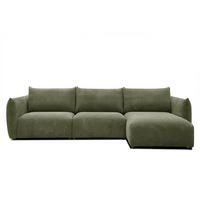 ECKSOFA TAUER 5-Sitzer, olivgrün - Schwarz/Olivgrün, Holzwerkstoff/Kunststoff (294/173cm) - Courtois Laville