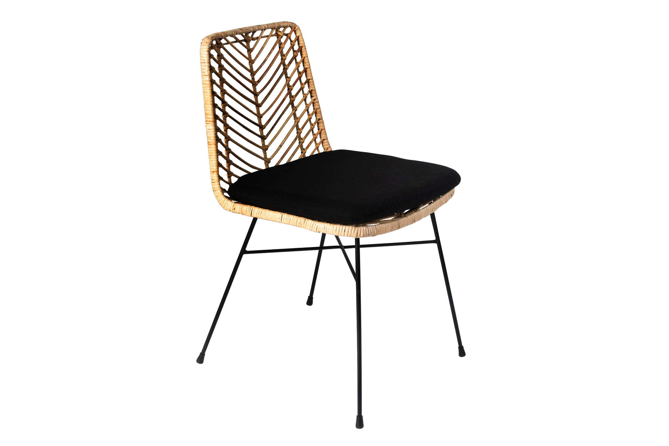 ESSZIMMERSTUHL DETROIT - Beige/Schwarz, Naturmaterialien/Metall (42/80/42cm) - SAM