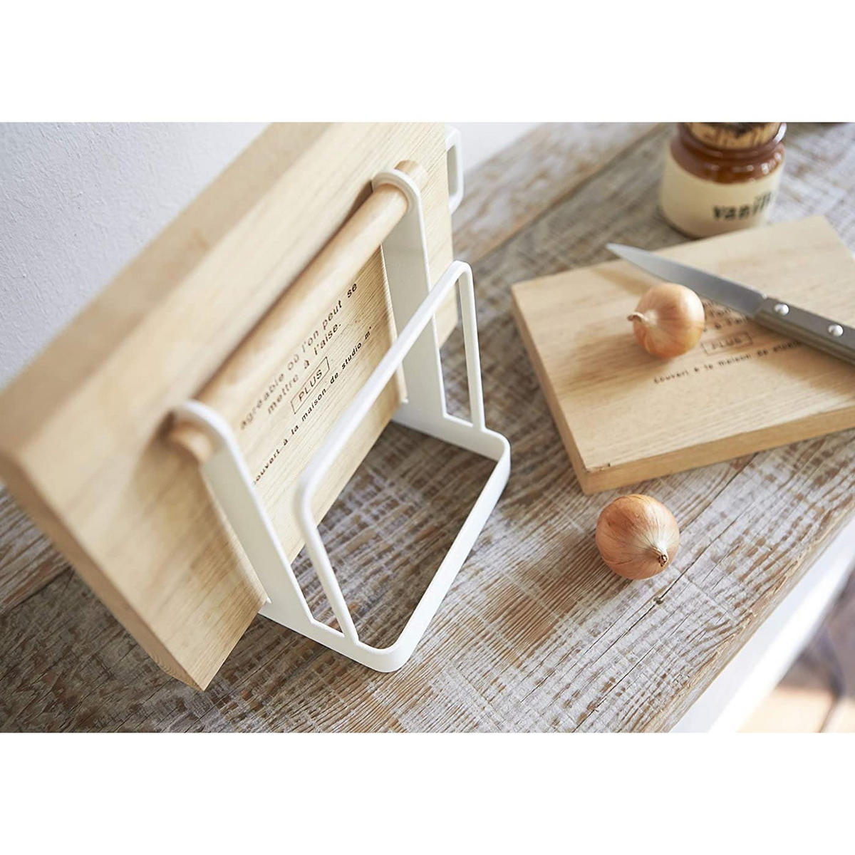 SCHNEIDEBRETTSTÄNDER Tosca 2422 weiß 16/14/11 cm - Weiß, Metall (10.5/16/12.2cm) - Yamazaki