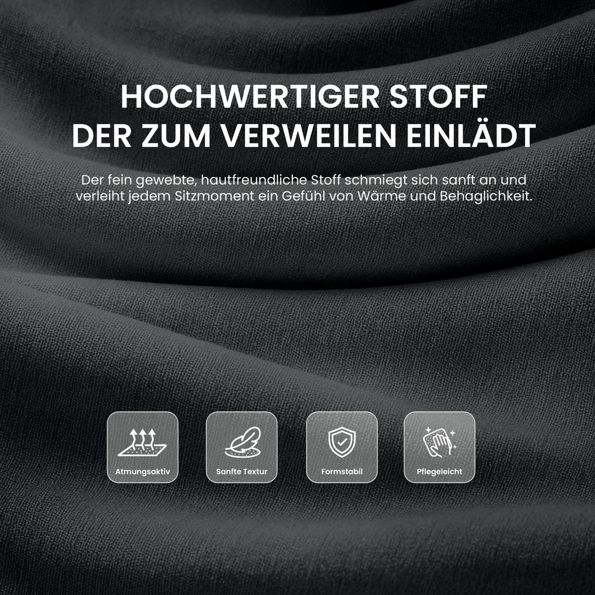 BARHOCKER 2er Set Stoff Dunkelgrau - Eukalyptusholzfarben/Dunkelgrau, Holz/Textil (55/99/46cm) - CLP