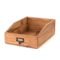 DOKUMENTENABLAGE Carta Mahagoni Holz, etikettierbarer Griff 08 honigfarben gewachst - Honig, Holz (33/24/12cm) - DESIGN DELIGHTS