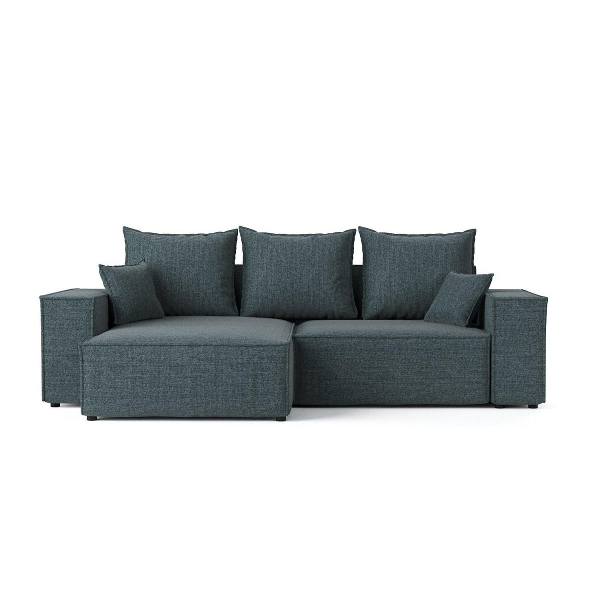 ROHOVÁ SEDAČKA SENSO, textil, Modrošedá - černá/šedohnědá, dřevo/kompozitní dřevo (255/148cm) - AltaBeds