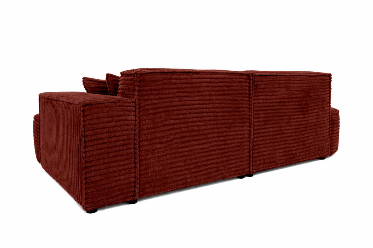 ECKSOFA L-Form, Cordstoff Velo, Kupfer, Rechts, Modena Studio - Orange, Holz (236/165cm) - Kaiser Möbel