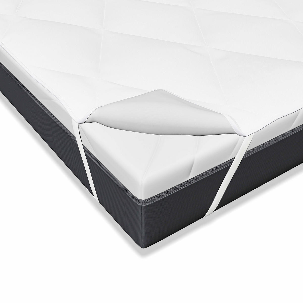 MATRATZENAUFLAGE für ruhigen Schlaf auf harter Matratze 180 x 200 cm - Weiß, Textil (180/200cm) - Schlaftroll
