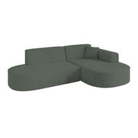ECKSOFA Ottomane Rechts MARI-L1 - 243x171x79 cm Grün Tissu - Schwarz/Grün, Holzwerkstoff/Kunststoff (171/243cm) - ALTDECOR