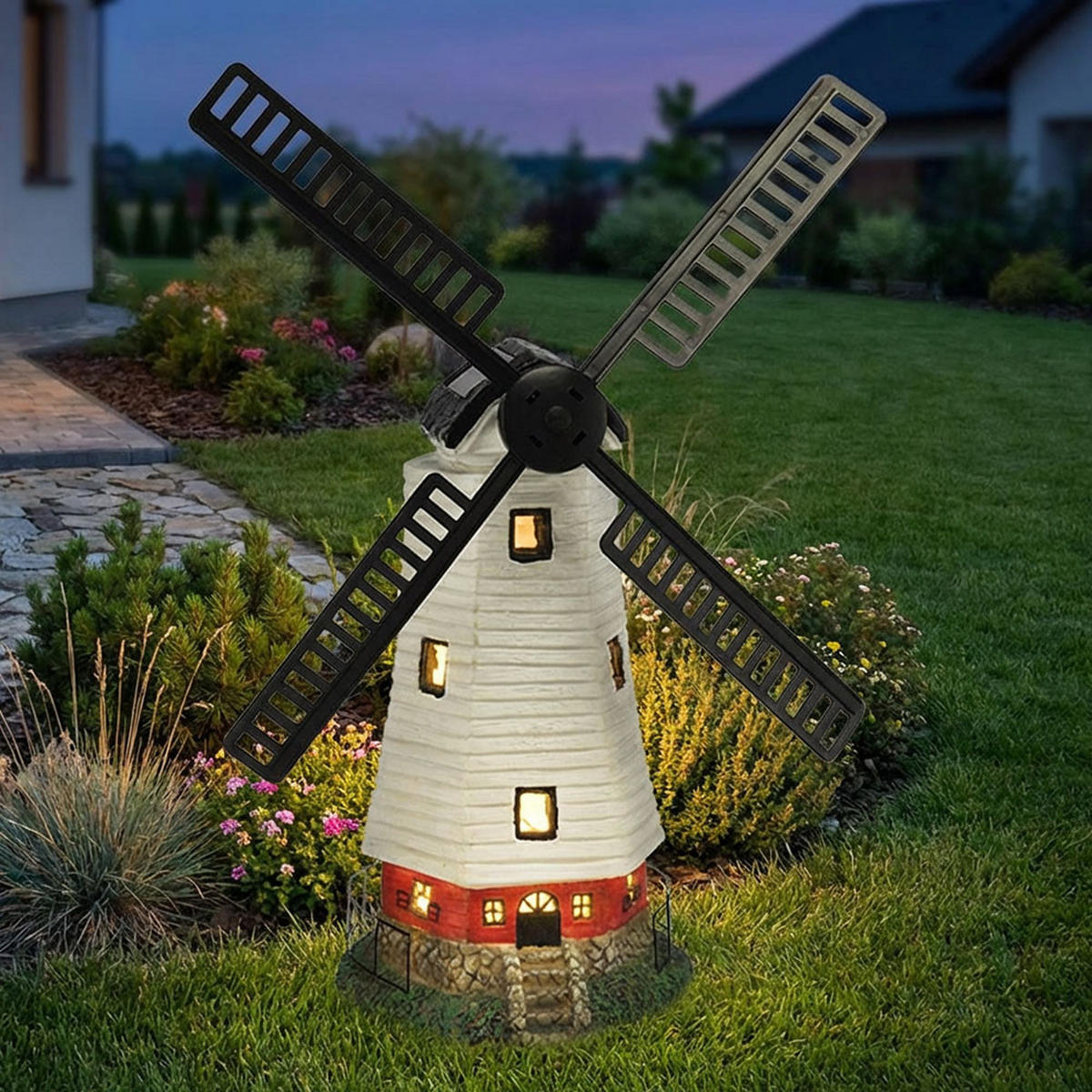 LED AUSSENLEUCHTE Solarleuchte Bunt Kunststoff 2er Set - Multicolor, Kunststoff (19/42/51cm)