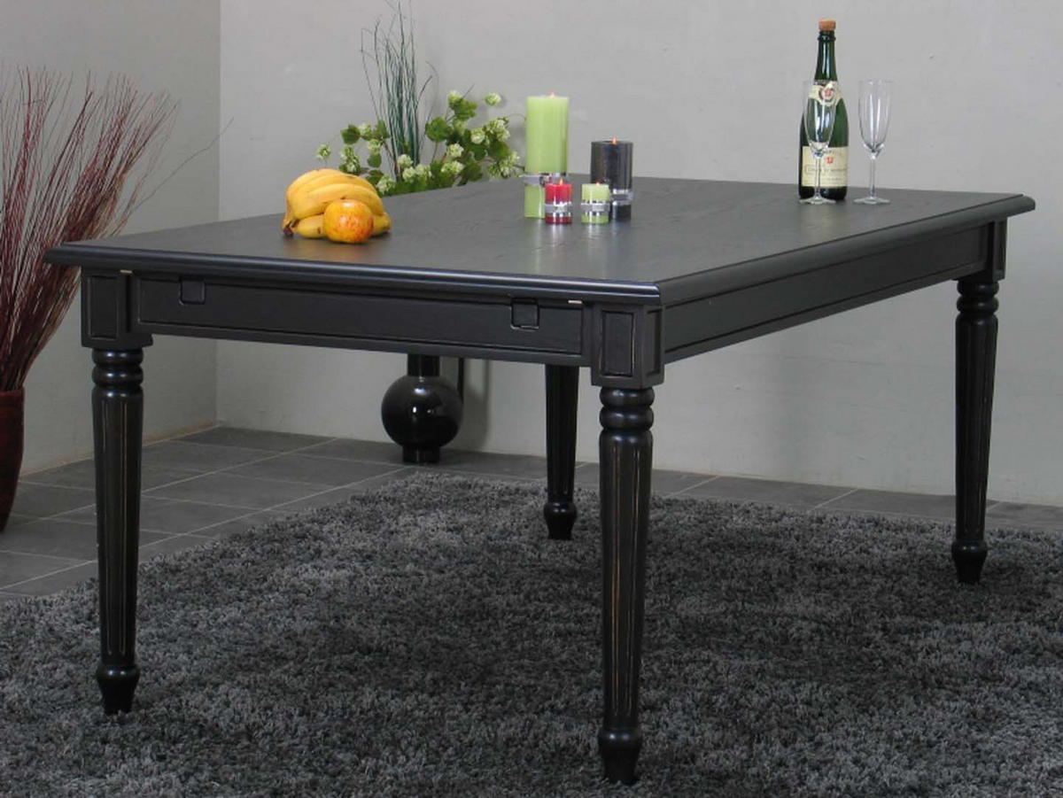ESSTISCH 100x180/280 schwarz antik - Schwarz, Holzwerkstoff (100/180/75cm) - ebuy24