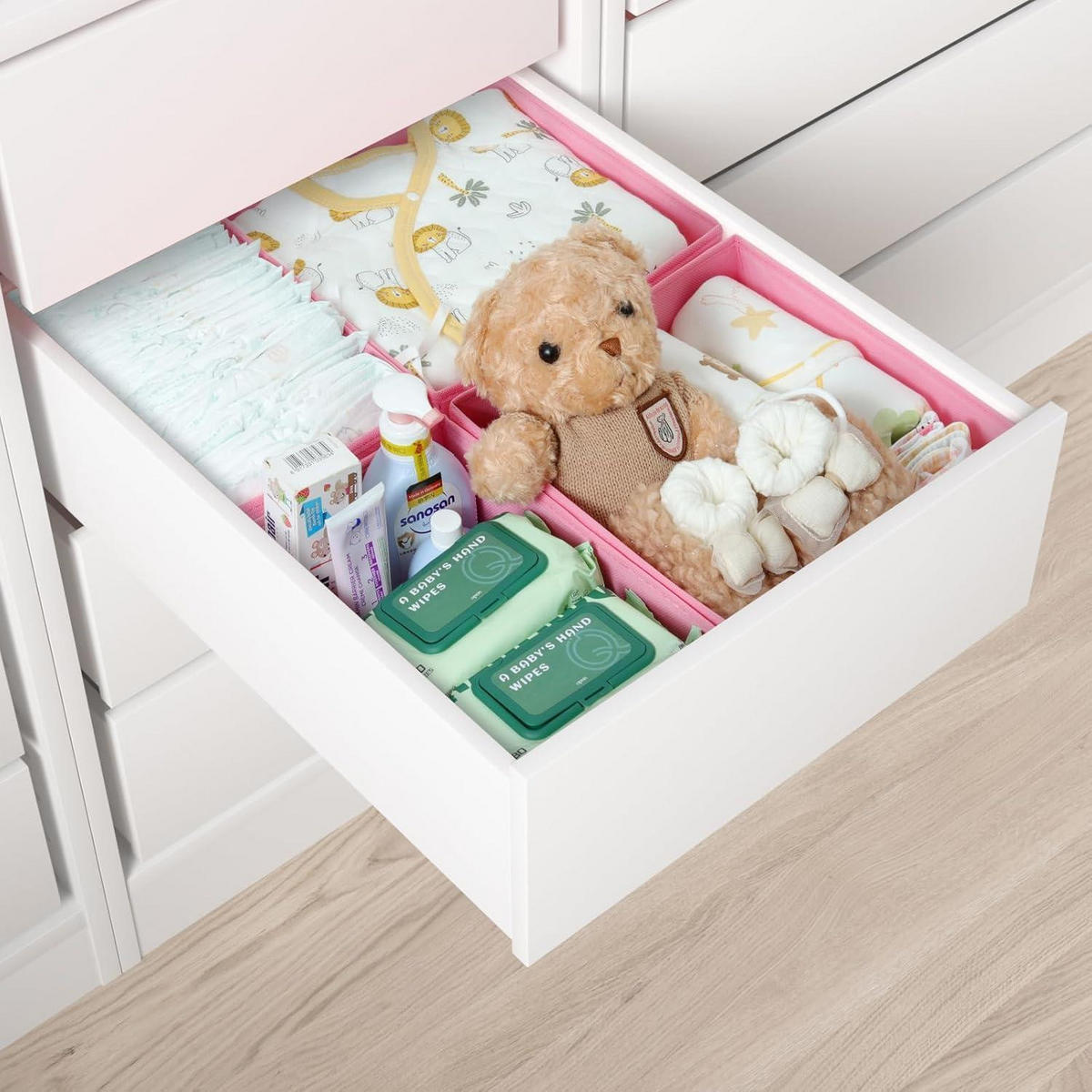 SCHUBLADEN Organizer 4er Set Rosa für PAX Kleiderschrank 50x58 cm - Rosa, Textil (28/12/28cm)