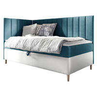 BOXBETT Maja Junior 3, Seite zum Öffnen des Bettkastens: Links - Türkis/Weiß, Holz (90/200cm) - MIRJAN24
