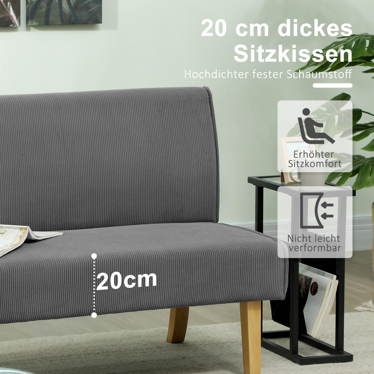 2-SITZER Sofa Grau 110.0/62.0/85.0 cm - Grau, Textil (62/85/110cm)