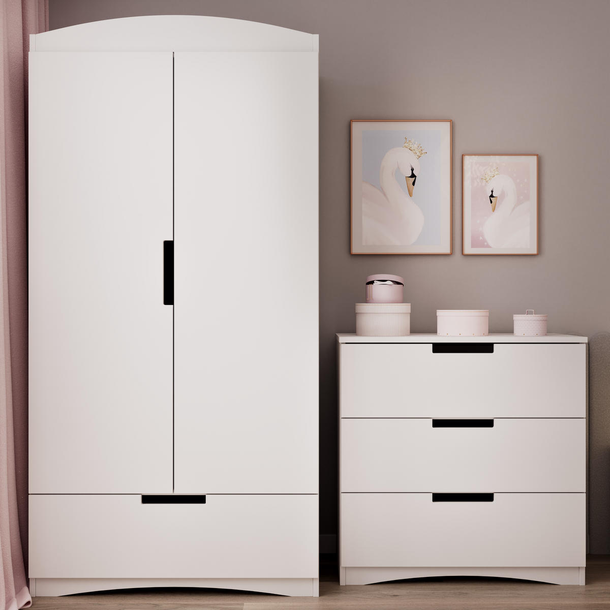 KINDERKLEIDERSCHRANK Classic - Weiß, Holzwerkstoff (36/187/90cm) - RAUMHIRSCH FURNITURE